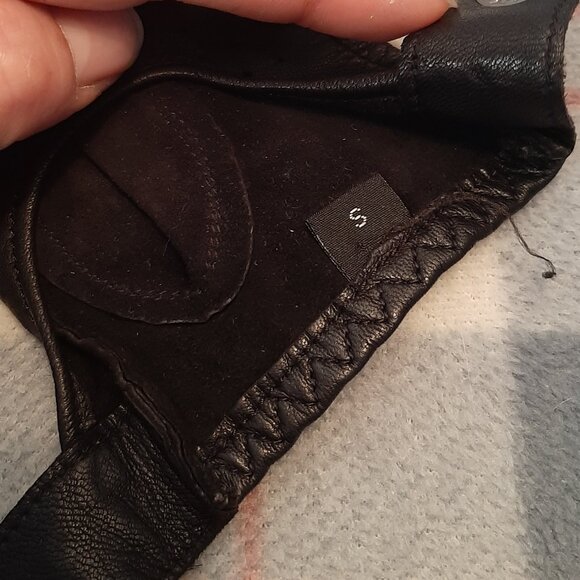 Axessimo Vintage Black Leather Moto Driving Women's Gloves - Slim Fit - Small - Picture 2 of 16